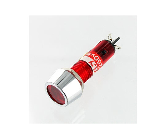 ネオンブラケット　円筒型・フード付　AC200V～250V　赤