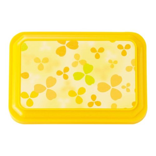 食器 B-116A [本体]イエロー10 [蓋]イエロー10・クローバー(イエロー) タカギ産業 [ケース販売] 蓋付きのイエローの食器が並んでいる様子