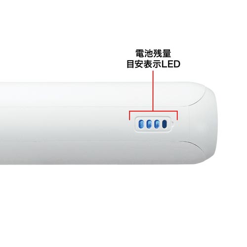 モバイルバッテリー(20000mAh) 充電ポートとパワーボタンが見える角度からの撮影