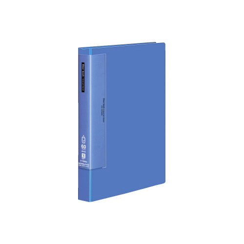 クリヤーブックウェーブカット　固定式Ａ４縦６０枚青画像