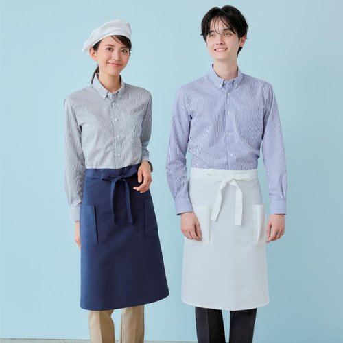 ボタンダウンシャツ シャツ 兼用 長袖 ブルー 3L 住商モンブラン 前面から撮影された長袖シャツが、鮮やかな青色でしわのない状態で広げられている様子。