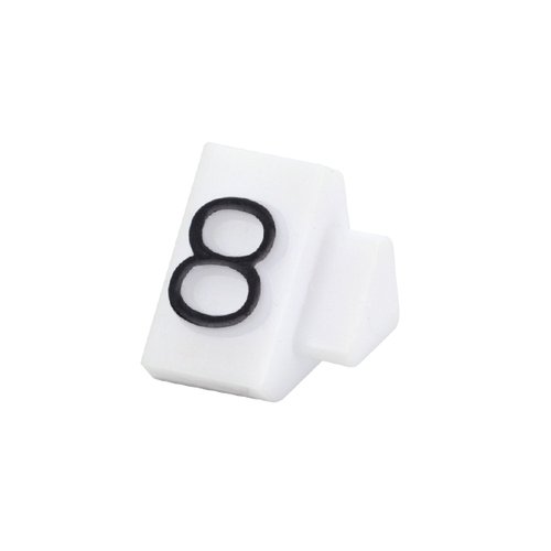 陳列備品 ニュープライスキューブ補充S用(20粒) 白/黒 8 友屋 複数の白と黒の補充用パーツが整然と並んでいる状態