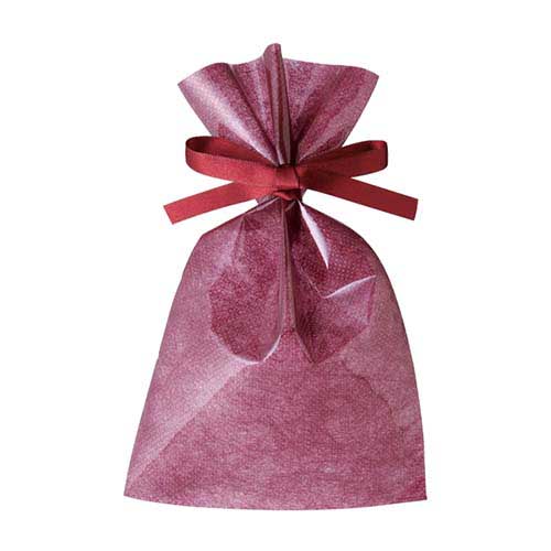 ソフトバッグクリア 2穴リボン巾着 S2 ボルドー画像