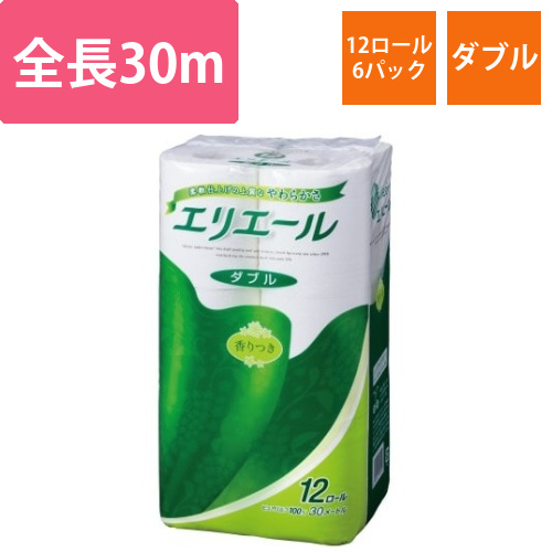 エリエールトイレットティシュー　W30m12個×6画像