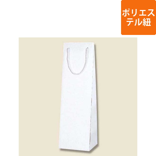 ワイン用手提げ紙袋（白 ストライプエンボス・ポリエステル紐・幅110×マチ100×高さ365mm）画像