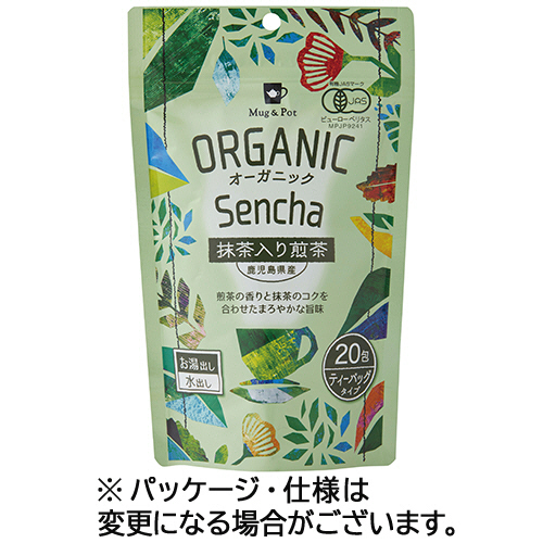 Mug&Pot ｵｰｶﾞﾆｯｸ 抹茶入り煎茶 1ｾｯﾄ(60ﾊﾞｯｸﾞ:20ﾊﾞｯｸﾞ×3袋)画像