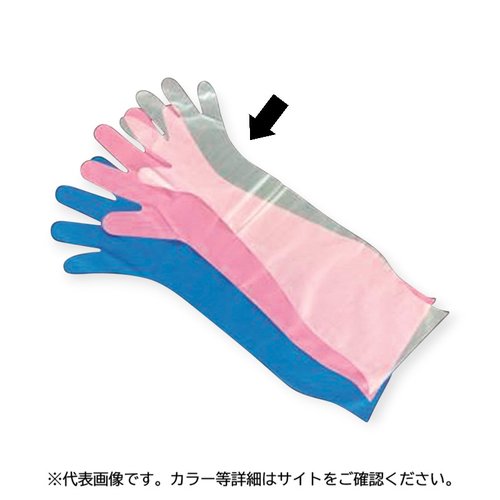 ポリ手袋 TO-50Aガードマックスゴム無ロングS ナチュラル ホワイトマックス画像