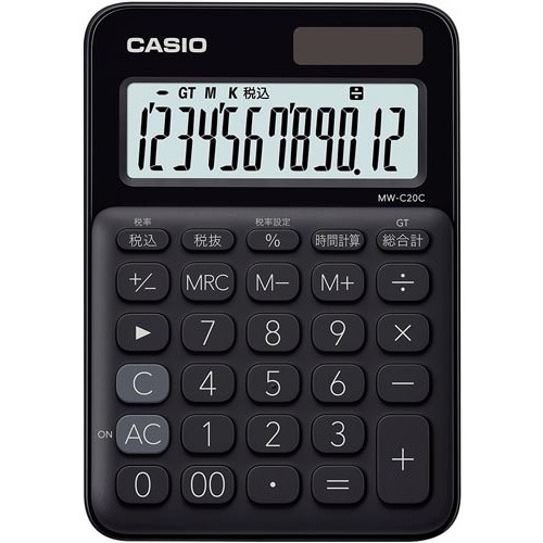 カラフル電卓　ＭＷ－Ｃ２０Ｃ－ＢＫ　ブラック画像