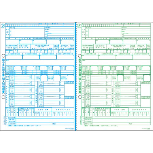 所得税源泉徴収票　Ａ４　２面　２枚組