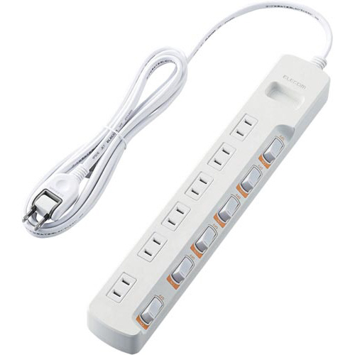 省エネタップ　無灯個別　雷ガード　６個口　２．５ｍ画像