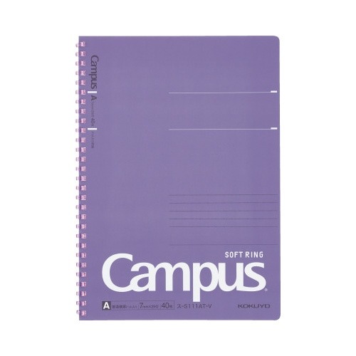 キャンパスソフトリングドット罫４０枚Ｂ５　紫　５冊画像