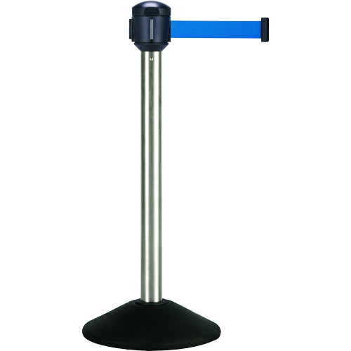 テラモト　ベルトパーテーション　ＡＷ屋外対応　ナイロンベルト３．６ｍ　ヘアライン　青画像