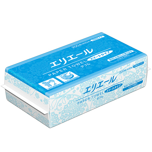 ｴﾘｴｰﾙ ﾍﾟｰﾊﾟｰﾀｵﾙ ｽﾏｰﾄﾀｲﾌﾟ ﾀﾞﾌﾞﾙ 中判 200組/ﾊﾟｯｸ 1ｾｯﾄ(50ﾊﾟｯｸ)画像
