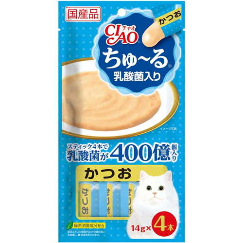 ﾁｬｵ ちゅーる 乳酸菌入り かつお 14g/本 1ｾｯﾄ(24本:4本×6ﾊﾟｯｸ)画像