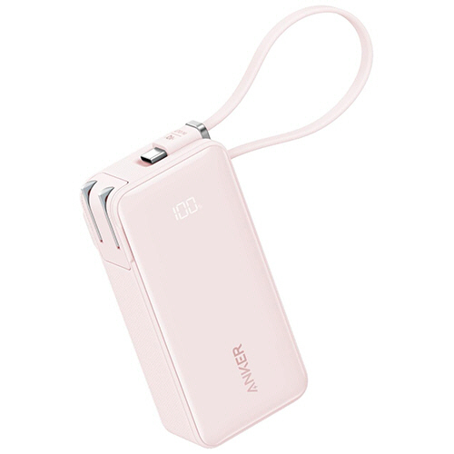 一体型ﾓﾊﾞｲﾙﾊﾞｯﾃﾘｰ ANKER Power Bank (10000mAh USB-Cｹｰﾌﾞﾙ) ﾋﾟﾝｸ 1個画像