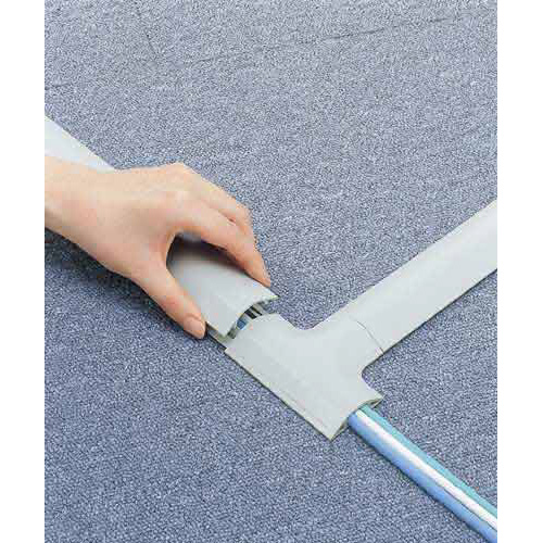 モール用T型分岐ユニット 幅30mm用 全体が平らなデザインで、側面には凸凹の溝がある状態