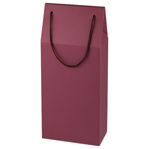 ワイン２本入手提箱（エンジ）画像