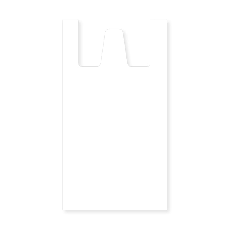 持ち手付き再生原料ポリ袋　２０Ｌ　無地　白画像