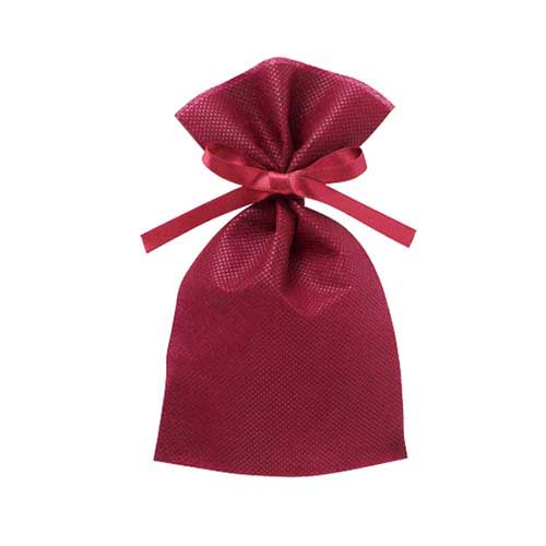ソフトバッグベーシック2穴リボン巾着 S2 薄 ボルドー画像