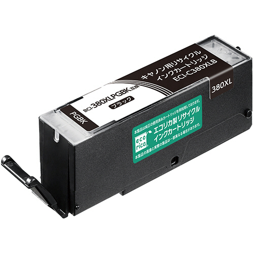 ﾘｻｲｸﾙｲﾝｸ 顔料ﾌﾞﾗｯｸ [ｷﾔﾉﾝ:BCI-380XLPGBK互換] ECI-C380XLB 1個画像