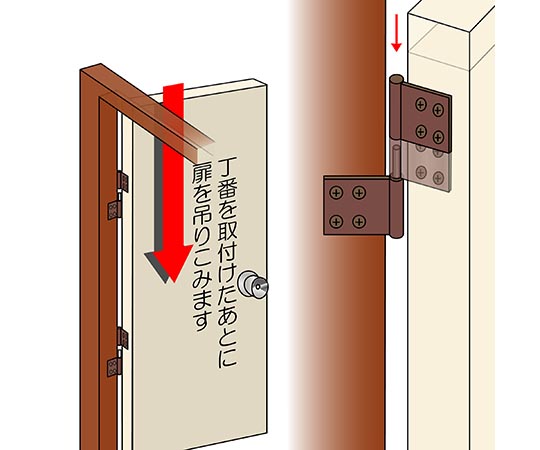 ステンハタ丁番　アンバー　2枚入 2枚の丁番が横向きに並べられ、アンバー色の光沢が際立つ様子