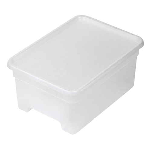 収納ボックス S 幅25×奥行34×高さ16cm オンボックス フタ付き プラスチック クリア画像