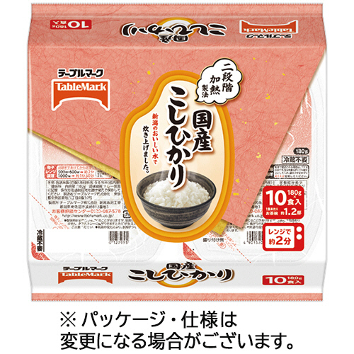 国産こしひかり 180g/食 1ｾｯﾄ(40食:10食×4ﾊﾟｯｸ)画像