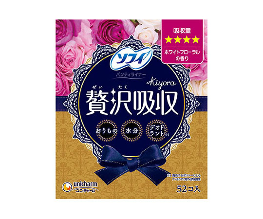 ソフィ　Kiyora　贅沢吸収　ホワイトフローラル　少し多い用　52枚