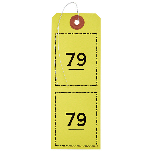連番荷札 単色 (1-100) 黄 1ﾊﾟｯｸ画像