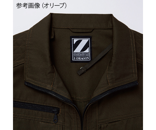 空調服長袖ブルゾン　シルバー　LL 左右全面にジッパーとポケットがある長袖のブルゾン
