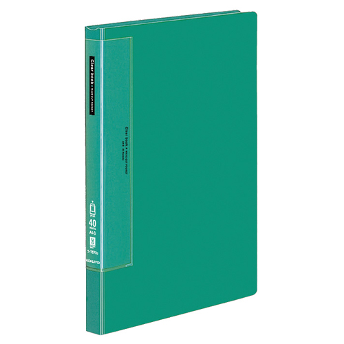 ｸﾘﾔｰﾌﾞｯｸ(ｳｪｰﾌﾞｶｯﾄﾎﾟｹｯﾄ･固定式) A4ﾀﾃ 40ﾎﾟｹｯﾄ 背幅27mm 緑 1冊画像