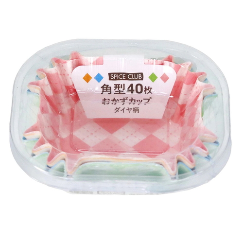 おかずカップ　角　40枚入　ダイヤ柄画像