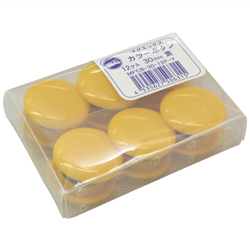 ｶﾗｰﾎﾞﾀﾝ 直径30mm 黄 1ﾊﾟｯｸ(12個)画像