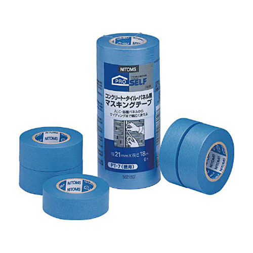 ｺﾝｸﾘｰﾄ･ﾀｲﾙ･ﾊﾟﾈﾙ用 ﾏｽｷﾝｸﾞﾃｰﾌﾟ PT-7 18mm×18m 1ﾊﾟｯｸ(7巻)画像