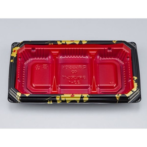 シーピー化成 弁当容器 BFNアルバ23-1 輪島内赤 本体 発泡画像