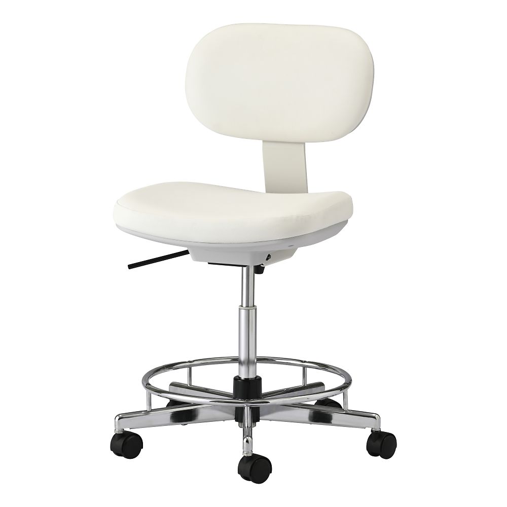 導電チェア 背付き 導電 ウレタン巻双輪キャスター（EH型）ホワイト画像