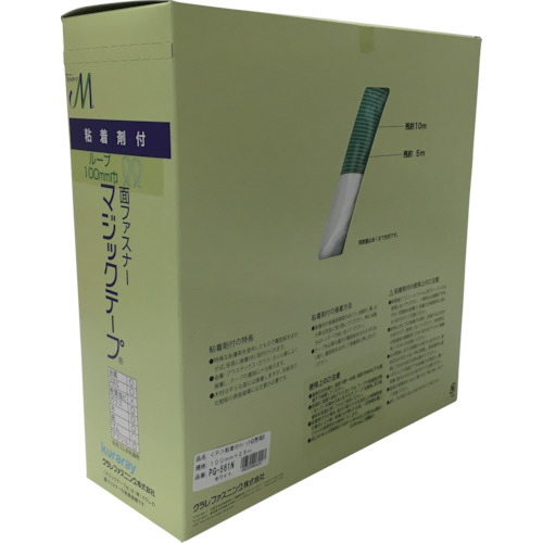 粘着付ﾏｼﾞｯｸﾃｰﾌﾟ切売り箱 B 100mm×25m ﾎﾜｲﾄ 1個画像