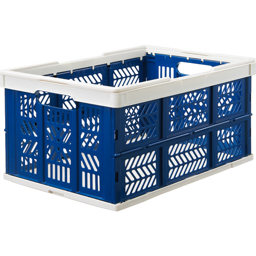 ﾊﾝﾄﾞﾙ付き ﾊﾞｽｹｯﾄｵﾘｺﾝ 36L ﾎﾜｲﾄ/ﾌﾞﾙｰ 1個