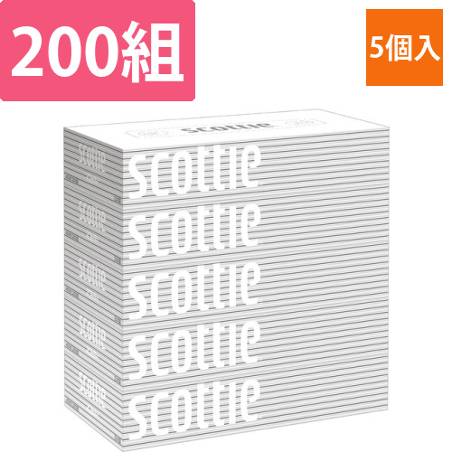 スコッティ　ティシュー　200組/箱　(白)　1パック(5箱)画像
