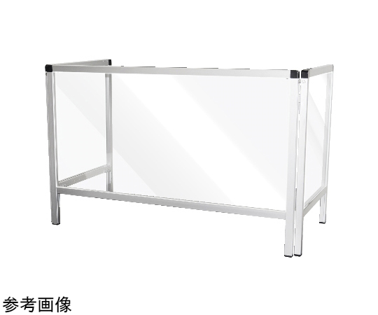 ブラックパーテーションスタンド　三面　450×1100mm　（塩ビ仕様） 三面が並んでいる状態で、塩ビ素材の質感が確認できる