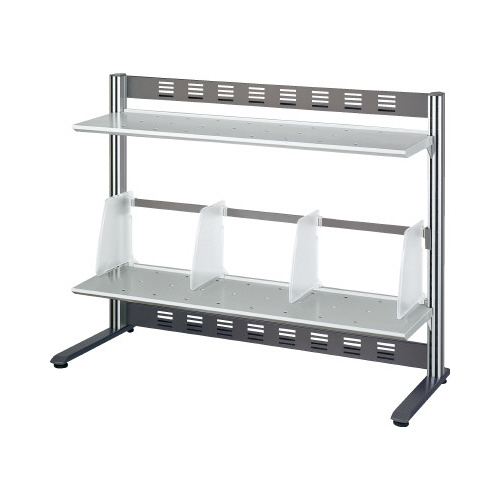 リスペースＦデスクシェルフ　２段幅８００シルバー画像