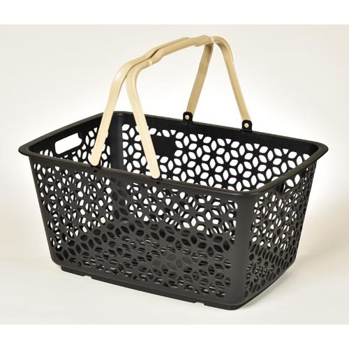 ハンドル積み重ねバスケット　ブラック×２０画像