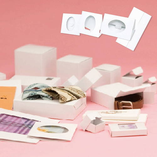 ハンカチのパッケージに！窓枠にフィルムが付いたギフトケース