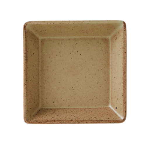 プレート 8.5cm S KASANE スクエア 陶器 カーキ画像