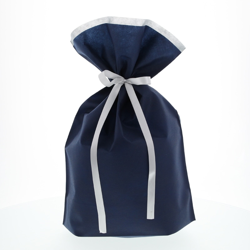 ＦＫ３０８２　不織布巾着袋　ネイビーＬ　１０枚入画像