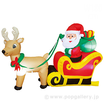 エアブロー サンタ＆トナカイ（高さ：H116cm）画像