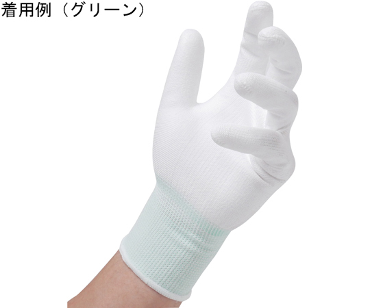 ウレタン背抜き手袋 ホワイト 10双組 SS 白の手袋が並び、各双の指部分がはっきりと見える状態