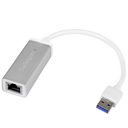 USB3.0-ギガビットイーサネット有線LANアダプタ　10・100・1000Mbps対応　シルバー　1個