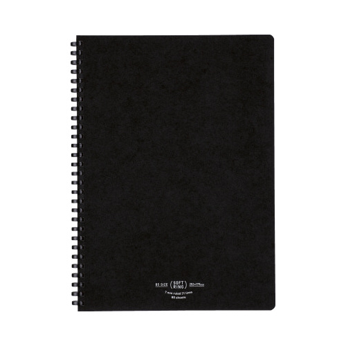 ソフトリング＜ナチュラル＞セミＢ５　Ａ罫８０枚黒画像