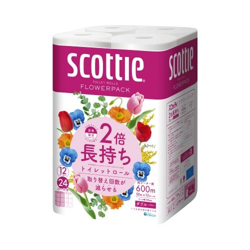 スコッティフラワー　２倍巻１２ロール　５０ｍダブル画像